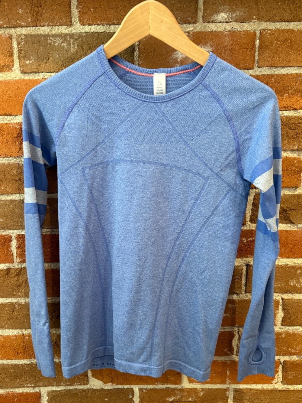 Girls Ivivva “Swiftly” Long Sleeve Activewear Tee - Heather Blue - Size 14